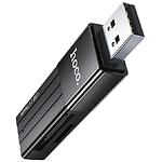 Зображення Картрідер Hoco HB20 Mindful Black (6931474735201) USB 2.0, SD/microSD Фото Картрідер Hoco HB20 Mindful Black (6931474735201) USB 2.0, SD/microSD