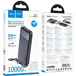 Фото Зовнішній акумулятор Power Bank Hoco J163 10000mAh Black (6942007664578) 10W, 4 вбудованих кабеля #1