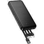 Фото Зовнішній акумулятор Power Bank Hoco J163 10000mAh Black (6942007664578) 10W, 4 вбудованих кабеля #2