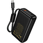 Зображення Зовнішній акумулятор Power Bank Hoco Q53 Skillful 12000mAh Black (6942007672597) QC3.0,PD65W,cable C #5 Фото Зовнішній акумулятор Power Bank Hoco Q53 Skillful 12000mAh Black (6942007672597) QC3.0,PD65W,cable C #5