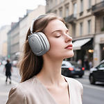 Зображення HOCO W68 Calma Silver (6942007674010) Bluetooth 6.0 гарнітура з оголов'ям, ANC noise-canceling #3 Фото HOCO W68 Calma Silver (6942007674010) Bluetooth 6.0 гарнітура з оголов'ям, ANC noise-canceling #3