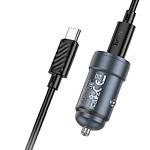 Фото Автомобільний зарядний пристрій Hoco Z57 Metal Gray (6942007633086) USB-C, PD30W + кабель Type-C #2