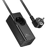 Фільтр-подовжувач мережевий HOCO NS9 2м Black, 1-EU, CHARGER 3*USB-C+USB-A, QC,PD67W (6942007638494) - фото