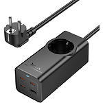 Фото Фільтр-подовжувач мережевий HOCO NS9 2м Black, 1-EU, CHARGER 3*USB-C+USB-A, QC,PD67W (6942007638494) #3