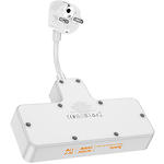 Фото Фільтр-подовжувач мережевий HOCO AC11A Voyage 0.1m White, 2-розетки, CHARGER 3*USB-A, USB-C, 17W #4