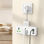 Фото Фільтр-подовжувач мережевий HOCO AC11A Voyage 0.1m White, 2-розетки, CHARGER 3*USB-A, USB-C, 17W #5