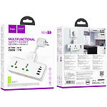 Фото Фільтр-подовжувач мережевий HOCO AC11A Voyage 0.1m White, 2-розетки, CHARGER 3*USB-A, USB-C, 17W #6
