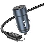 Фото Автомобільний зарядний пристрій Hoco Z57 Metal Gray (6942007633062) USB-C, PD30W + кабель Lightning #2