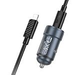 Фото Автомобільний зарядний пристрій Hoco Z57 Metal Gray (6942007633062) USB-C, PD30W + кабель Lightning #3