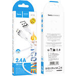 Фото Кабель HOCO X109 White (6942007636216) USB/Lightning, 1м, 2.4A, silicon/aluminum #1