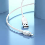 Фото Кабель HOCO X109 White (6942007636216) USB/Lightning, 1м, 2.4A, silicon/aluminum #4