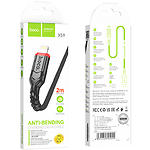 Фото Кабель HOCO X59 Black (6931474794055) USB/Lightning, 2м, 2.4A, nylon+TPE #1