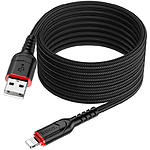 Фото Кабель HOCO X59 Black (6931474794055) USB/Lightning, 2м, 2.4A, nylon+TPE #2