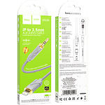 Фото Звуковий перехідник HOCO UPA30 Gray (6942007625517) Lightning male на 3.5mm male Audio cable 1м #1