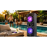 Фото REAL-EL S-2005 Black (EL121600033) акустична система 2*250 Вт, BT, AUX, USB, FM, TWS, RGB #6