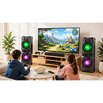 Фото REAL-EL S-2005 Black (EL121600033) акустична система 2*250 Вт, BT, AUX, USB, FM, TWS, RGB #4