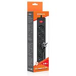 Фото Фільтр-подовжувач мережевий REAL-EL RS-Protect 505 1.8м Black (EL122300044) 5 розеток #2