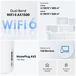 Фото Маршрутизатор/Mesh-система TP-Link DECO PX10 2-pack, WIFI 6 802.11ac/ax/n/a,AX1500 + V1000 Powerline #3