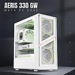 Фото Корпус GAMEMAX Aeris 330 GW White, Micro-ATX, Tempered Glass, Front Glass, без БЖ #1