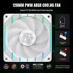 Зображення Вентилятор 120мм GAMEMAX Tornado T12 ARGB-RW, 3pin + 4pin PWM, Reverse #3 Фото Вентилятор 120мм GAMEMAX Tornado T12 ARGB-RW, 3pin + 4pin PWM, Reverse #3