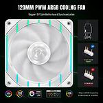 Зображення Вентилятор 120мм GAMEMAX Tornado T12 ARGB-W, 3pin + 4pin PWM #3 Фото Вентилятор 120мм GAMEMAX Tornado T12 ARGB-W, 3pin + 4pin PWM #3