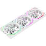 Вентилятор 120мм GAMEMAX FN12A-N2 WL-RW Kit, White, Набор 3 шт, 4pin + 3pin, Reverse, ARGB, PWM - фото