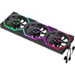Зображення Вентилятор 120мм GAMEMAX FN12A-N2 WL-R Kit, Black, Набор 3 шт, 4pin + 3pin, Reverse, ARGB, PWM #7 Фото Вентилятор 120мм GAMEMAX FN12A-N2 WL-R Kit, Black, Набор 3 шт, 4pin + 3pin, Reverse, ARGB, PWM #7
