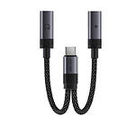 Зображення Звуковий перехідник ACEFAST J14 Black (6974316285823) USB Type-C male на 2*Type-C female заряд+аудіо #2 Фото Звуковий перехідник ACEFAST J14 Black (6974316285823) USB Type-C male на 2*Type-C female заряд+аудіо #2