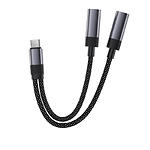 Зображення Звуковий перехідник ACEFAST J14 Black (6974316285823) USB Type-C male на 2*Type-C female заряд+аудіо #4 Фото Звуковий перехідник ACEFAST J14 Black (6974316285823) USB Type-C male на 2*Type-C female заряд+аудіо #4