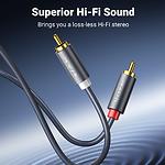Фото Кабель UGREEN AV104 (UGR-10520) Black audio cable 5м, 2*RCA Male -> 2*RCA Male #2