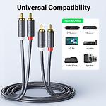Фото Кабель UGREEN AV104 (UGR-10520) Black audio cable 5м, 2*RCA Male -> 2*RCA Male #3