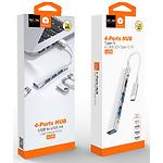 Зображення Концентратор HUB USB 3.1 WUW-X236 Silver (6972573339228) Type-C --> 3*USB 3.0 + Type-C #1 Фото Концентратор HUB USB 3.1 WUW-X236 Silver (6972573339228) Type-C --> 3*USB 3.0 + Type-C #1