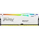 Зображення DDR-5 16GB 5200МГц Kingston FURY Beast White RGB (KF552C40BWA-16) Фото DDR-5 16GB 5200МГц Kingston FURY Beast White RGB (KF552C40BWA-16)