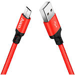 Зображення Кабель HOCO X14 Black-Red (6957531062851) USB/Micro-USB, 1м, 2.4A, nylon+aluminum #3 Фото Кабель HOCO X14 Black-Red (6957531062851) USB/Micro-USB, 1м, 2.4A, nylon+aluminum #3