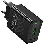 Фото Мережевий ЗП Hoco CS92A Black (6942007671033) USB-A, QC3.0, 18W #5