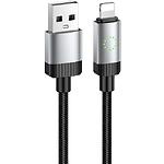 Зображення Кабель HOCO X117 Black (6942007652544) USB/Lightning, 1м, 2.4A, nylon/aluminum Фото Кабель HOCO X117 Black (6942007652544) USB/Lightning, 1м, 2.4A, nylon/aluminum