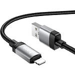 Зображення Кабель HOCO X117 Black (6942007652544) USB/Lightning, 1м, 2.4A, nylon/aluminum #2 Фото Кабель HOCO X117 Black (6942007652544) USB/Lightning, 1м, 2.4A, nylon/aluminum #2