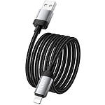 Зображення Кабель HOCO X117 Black (6942007652544) USB/Lightning, 1м, 2.4A, nylon/aluminum #4 Фото Кабель HOCO X117 Black (6942007652544) USB/Lightning, 1м, 2.4A, nylon/aluminum #4