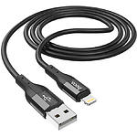 Зображення Кабель HOCO X72 Black (6931474761750) USB/Lightning, 1м, 2.4A, silicone+alu #5 Фото Кабель HOCO X72 Black (6931474761750) USB/Lightning, 1м, 2.4A, silicone+alu #5
