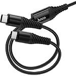 Фото Кабель HOCO X123 Black (6942007663595) Type-C/2*Type-C, 1м, 2A, nylon+aluminum #4