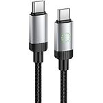 Зображення Кабель HOCO X117 Black (6942007652582) Type-C/Type-C, 1м, 60W, nylon/aluminum Фото Кабель HOCO X117 Black (6942007652582) Type-C/Type-C, 1м, 60W, nylon/aluminum
