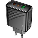 Зображення Мережевий ЗП Hoco CS26A Black (6942007639811) USB-A + 2*Type-C, QC3.0, PD45W #2 Фото Мережевий ЗП Hoco CS26A Black (6942007639811) USB-A + 2*Type-C, QC3.0, PD45W #2