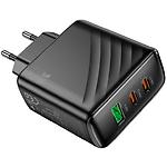 Зображення Мережевий ЗП Hoco CS26A Black (6942007639811) USB-A + 2*Type-C, QC3.0, PD45W #4 Фото Мережевий ЗП Hoco CS26A Black (6942007639811) USB-A + 2*Type-C, QC3.0, PD45W #4