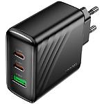 Зображення Мережевий ЗП Hoco CS26A Black (6942007639811) USB-A + 2*Type-C, QC3.0, PD45W #5 Фото Мережевий ЗП Hoco CS26A Black (6942007639811) USB-A + 2*Type-C, QC3.0, PD45W #5