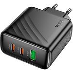 Зображення Мережевий ЗП Hoco CS26A Black (6942007639811) USB-A + 2*Type-C, QC3.0, PD45W #6 Фото Мережевий ЗП Hoco CS26A Black (6942007639811) USB-A + 2*Type-C, QC3.0, PD45W #6