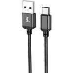 Фото Кабель Wibrand Cobra Black (WI.DC/CO1B-UC) USB/Type-C, 1м, 3A, nylon+aluminium