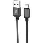 Фото Кабель Wibrand Cobra Black (WI.DC/CO1B-UL) USB/Lightning, 1м, 2.4A, nylon+aluminium