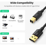 Фото Кабель UGREEN US135 (UGR-20846) 1м, USB-A 2.0/USB-B Print Cable, Black #4