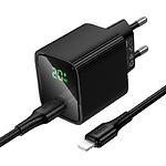 Зображення Мережевий ЗП Hoco CS82A Black (6942007664509) Type-C, Fast Charge, PD20W, display + Cable Lightning #3 Фото Мережевий ЗП Hoco CS82A Black (6942007664509) Type-C, Fast Charge, PD20W, display + Cable Lightning #3