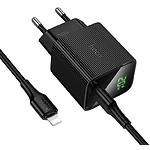 Зображення Мережевий ЗП Hoco CS82A Black (6942007664509) Type-C, Fast Charge, PD20W, display + Cable Lightning #4 Фото Мережевий ЗП Hoco CS82A Black (6942007664509) Type-C, Fast Charge, PD20W, display + Cable Lightning #4